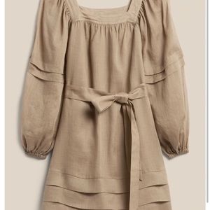 NWT banana republic XXL ramie ruffle tie dress